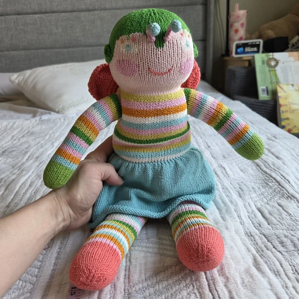 Blabla Kids‎ Knit Doll Striped Dress Handmade Peru Cotton 19
